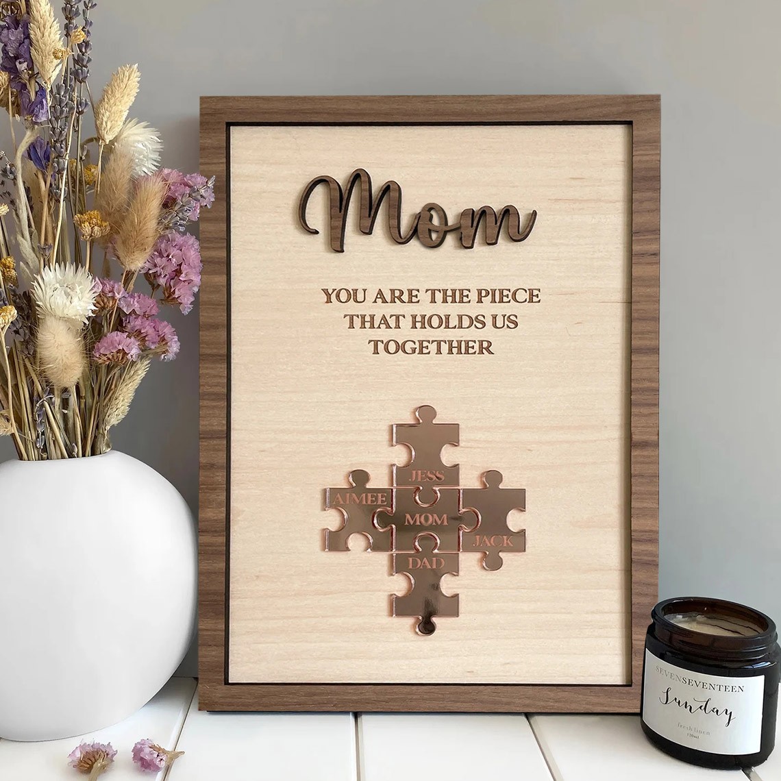 Mom Puzzle Sign Personalized Gift For Mother's Day