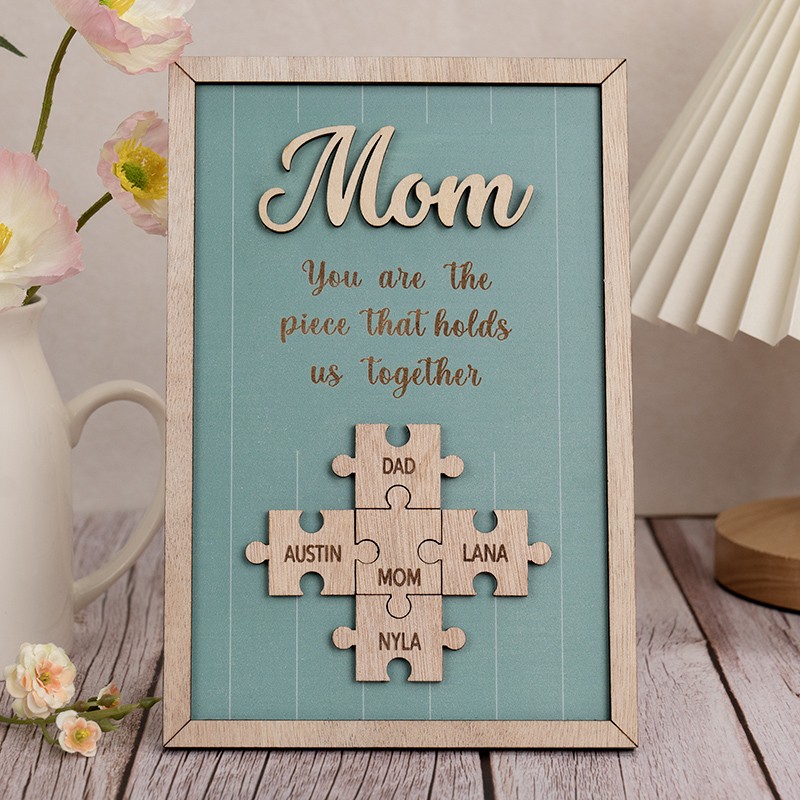 Mom Puzzle Sign Personalized Gift For Mother's Day