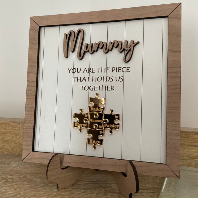 Mother's Day Wood Puzzle Sign Personalized Gift For Mom