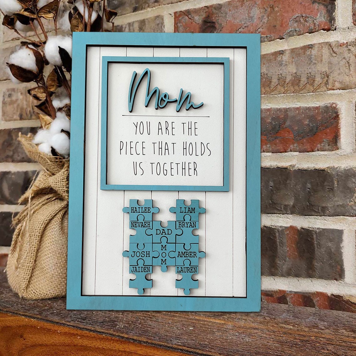 Mom Puzzle Sign Personalized Gift For Mother's Day