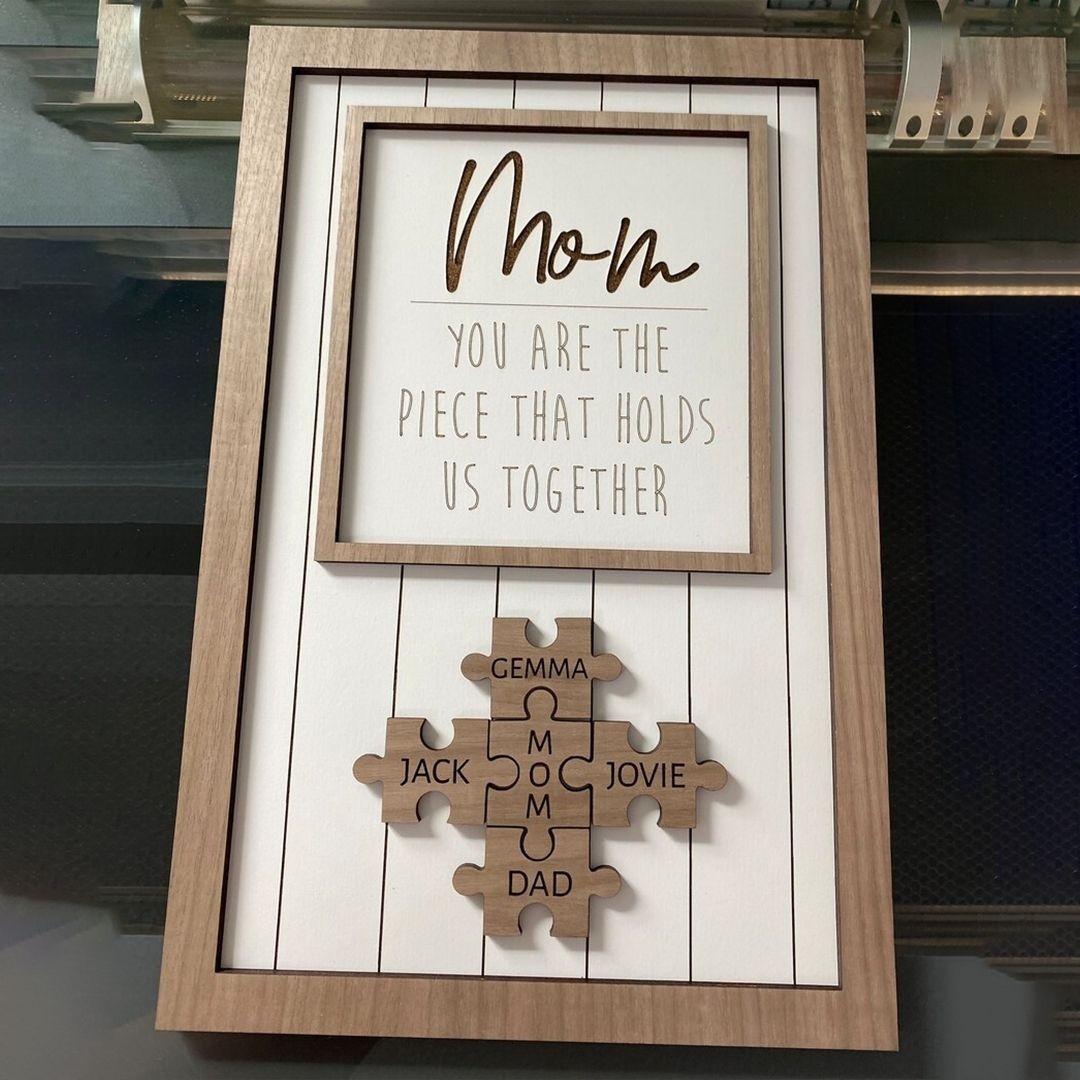 Mother's Day Wood Puzzle Sign Personalized Gift For Mom