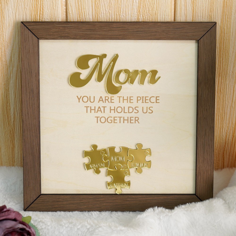 Mother's Day Wood Puzzle Sign Personalized Gift For Mom