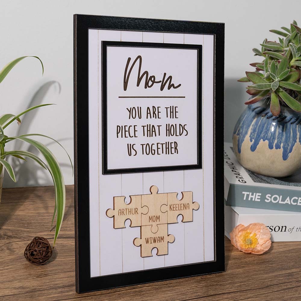 Mother's Day Wood Puzzle Sign Personalized Gift For Mom