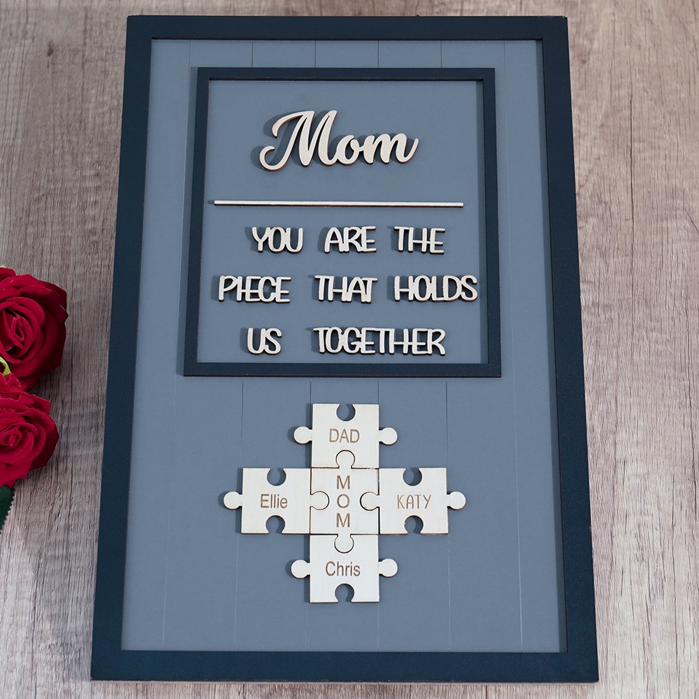 Mother's Day Wood Puzzle Sign Personalized Gift For Mom