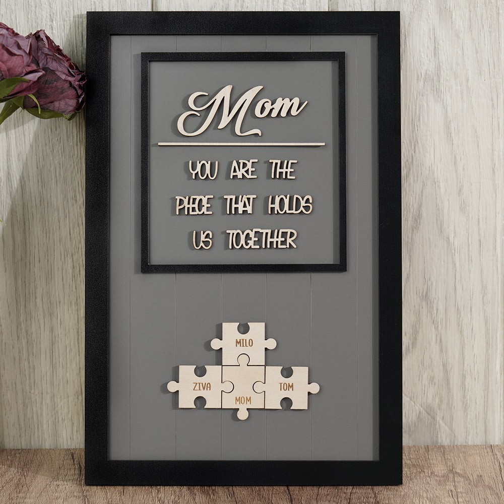 Mother's Day Wood Puzzle Sign Personalized Gift For Mom