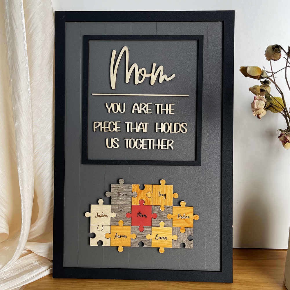 Mother's Day Wood Puzzle Sign Personalized Gift For Mom