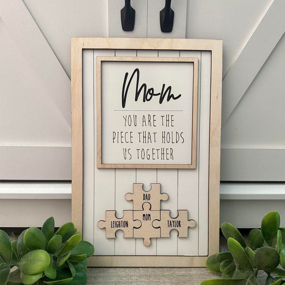 Mother's Day Wood Puzzle Sign Personalized Gift For Mom