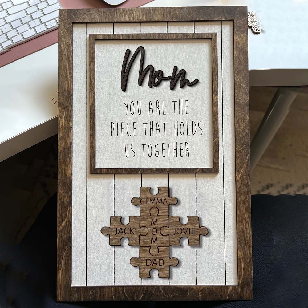 Mother's Day Wood Puzzle Sign Personalized Gift For Mom