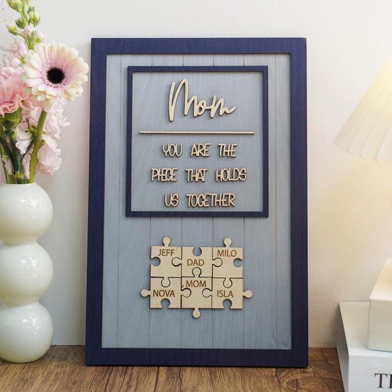 Mom Puzzle Sign Personalized Gift For Mother's Day